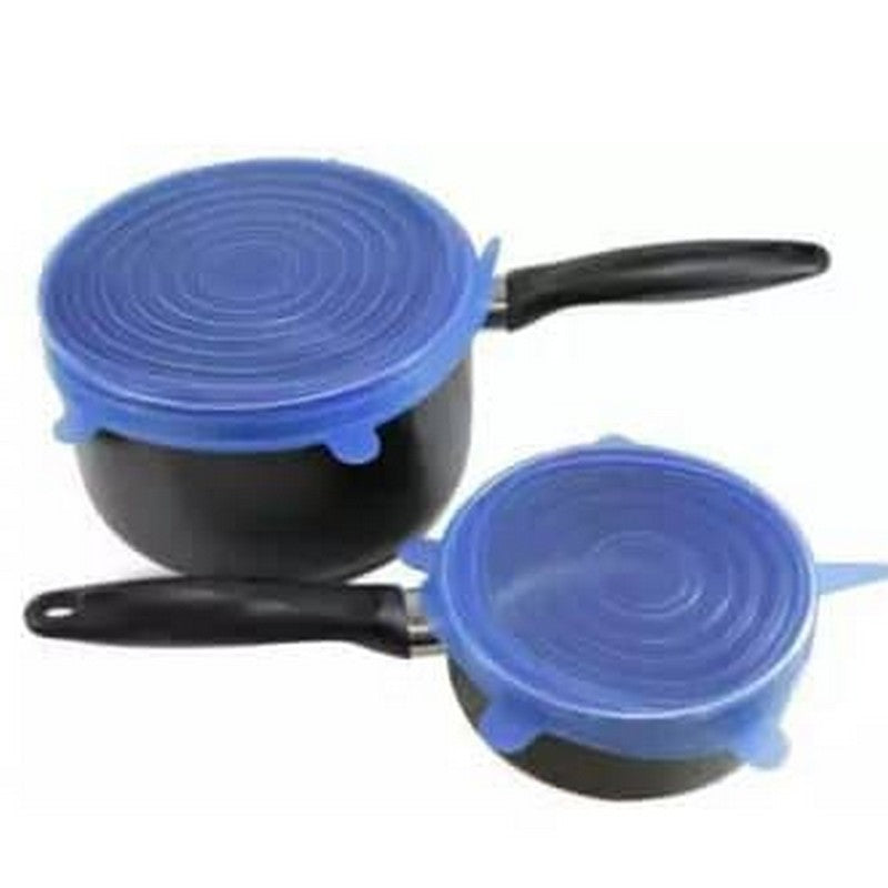 🥣 Pack of 6 Silicone Stretch Lids – Reusable Food Covers for Bowls, Dishes & Pans 🌿