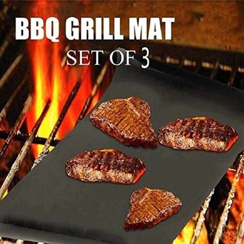 🔥 Oven & BBQ Grill Mat – 100% Non-Stick Baking Mats (Set of 3)