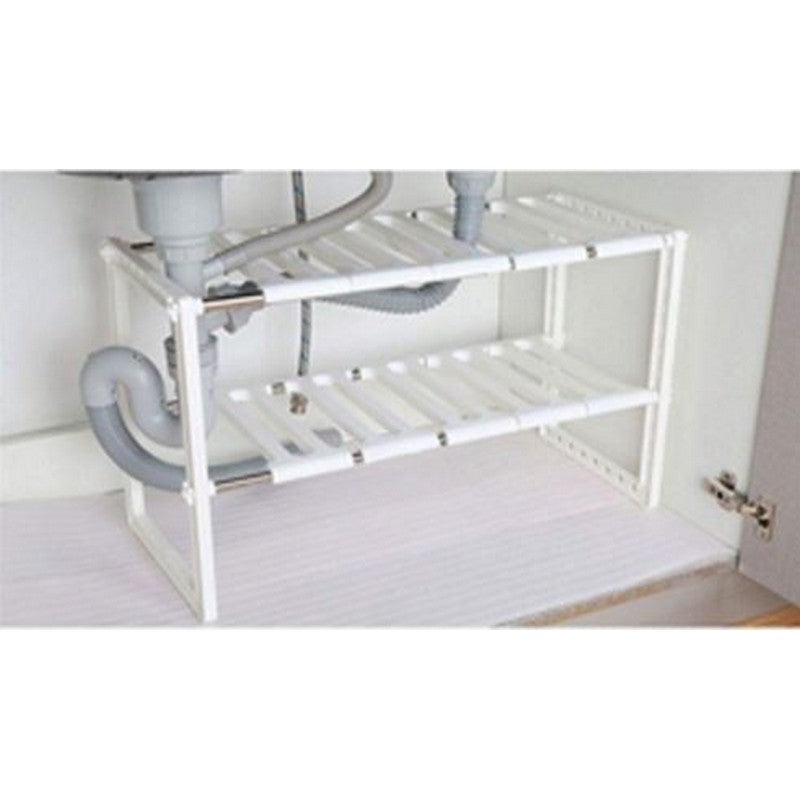 🗄️ Adjustable 2-Tier Under-Sink Storage Rack – Space-Saving Organizer