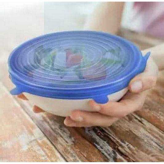 🥣 Pack of 6 Silicone Stretch Lids – Reusable Food Covers for Bowls, Dishes & Pans 🌿