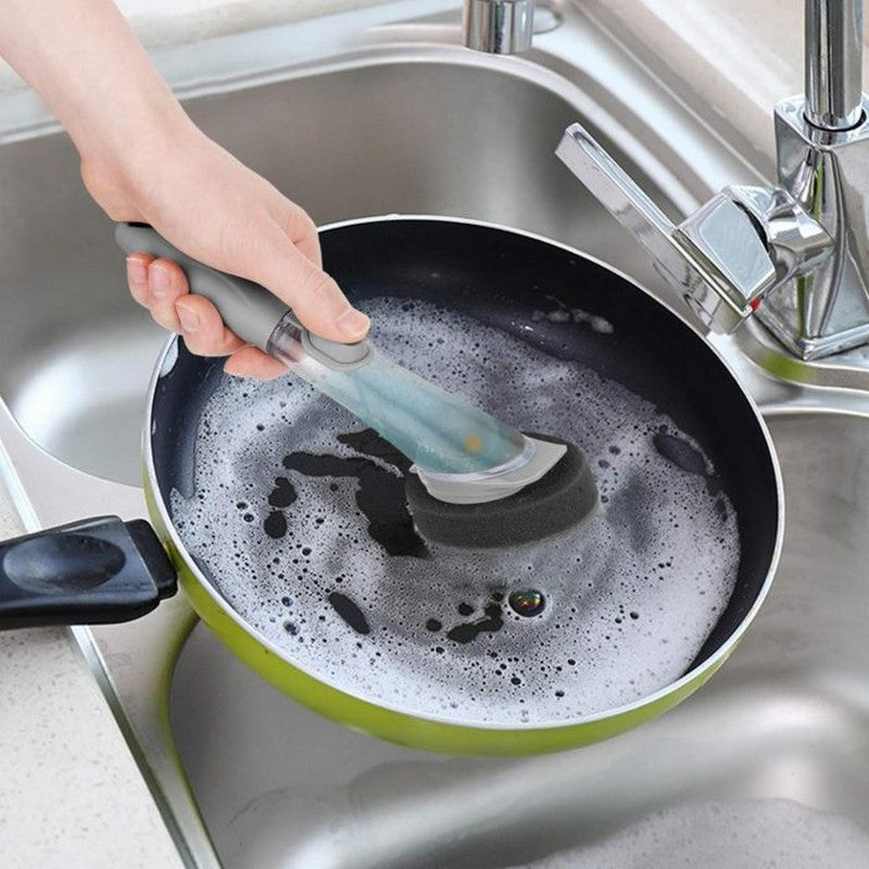 🧼 Ergonomic Dish Washing Brush – Handle Grip with Sponge Head