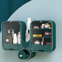 ✨ Wall-Mounted Multi function Makeup & Cosmetic Organizer – Stylish Bathroom Storage Box