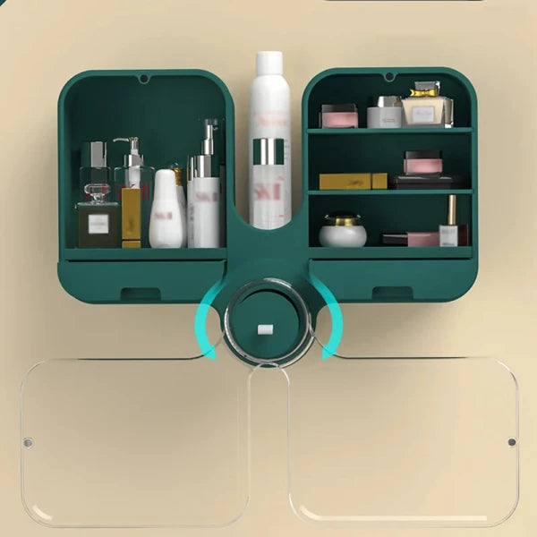 ✨ Wall-Mounted Multi function Makeup & Cosmetic Organizer – Stylish Bathroom Storage Box