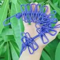 👕 Stretchable Clothesline with 12 Clips – Steel Rope Drying Line for Indoor & Outdoor Use 🌞