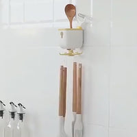 🍳 Kitchen Cooking Tool Hanger Storage Box – 6 Rotating Hooks Cookware Rack Organizer 🌿